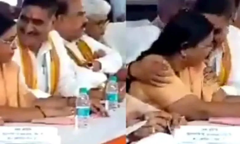 BJP MP caught on camera inappropriately touching women colleague 780x470 1