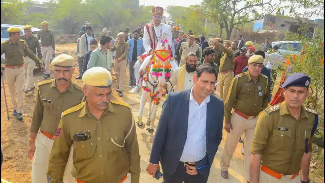 Dalit groom rides horse under tight police vigil in Ajmer Village