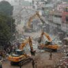 okhla demolition bulldozer