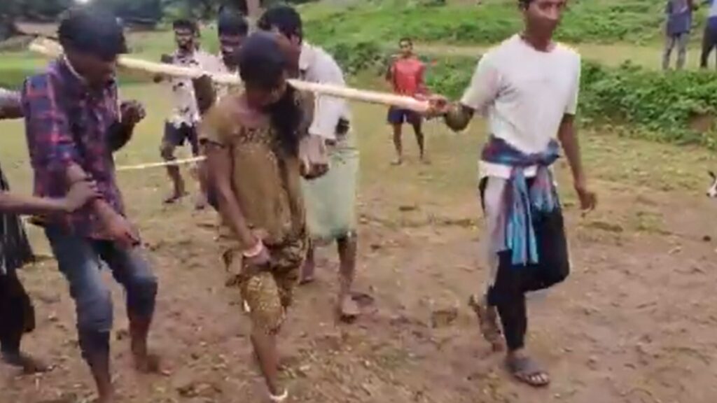 Odisha Tribal couple plough