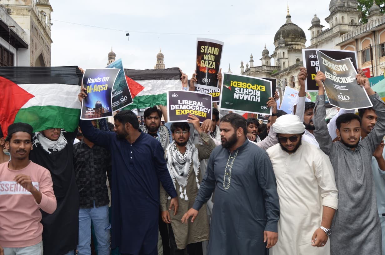 gaza hyderabad protest SIO