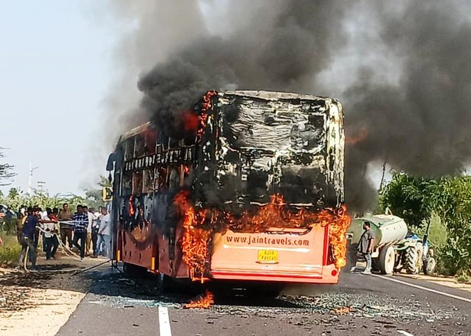 Jaisalmer jodhpur bus fire