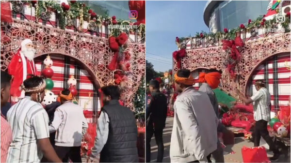 Mob Vandalises Christmas Decorations at Raipur Mall Amid Calls for Statewide Bandh 6 Raipur Mob Vandalises Christmas Decorations at Mall