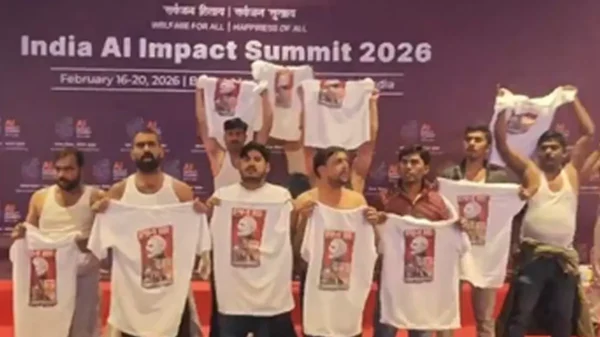 Youth Congress Workers Stage Shirtless Protest at India AI Impact Summit 2026 Over India–US Trade Deal