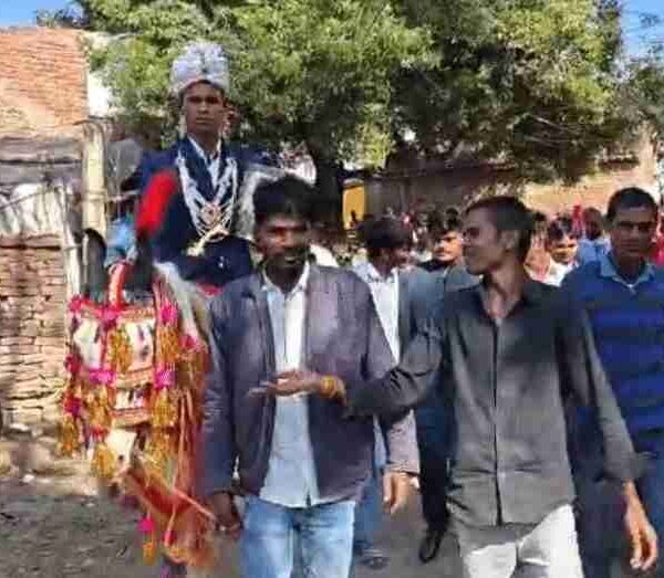 Dalit Groom Rides Horse Holding Constitution in MP Village