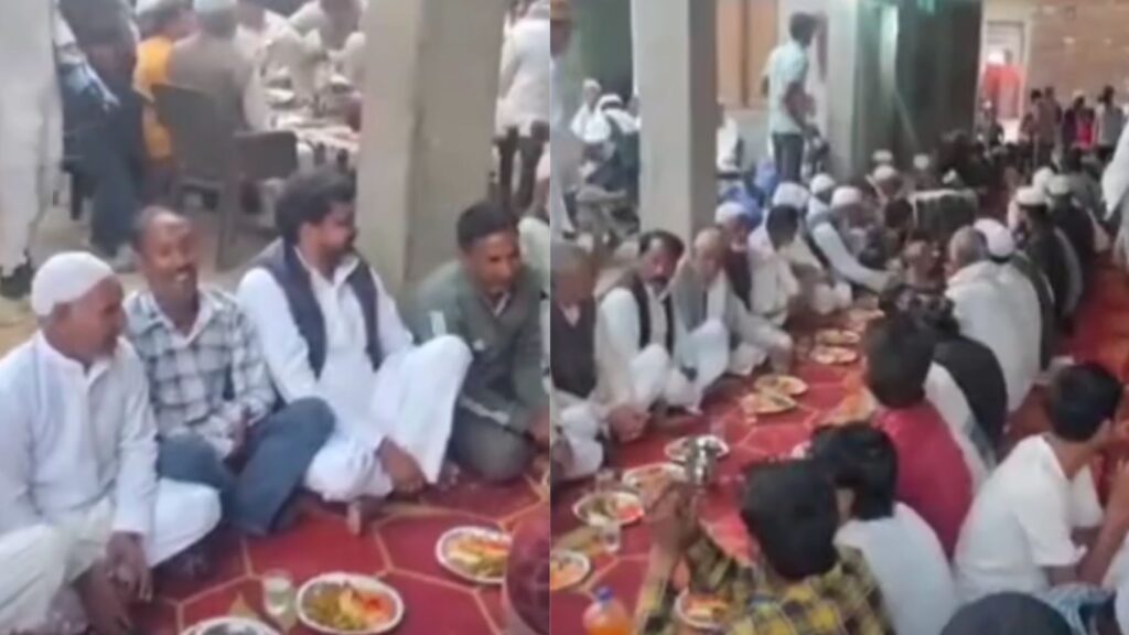 An Iftar gathering in Kulhedi village, Muzaffarnagar, brought together people from different communities, promoting unity during Ramadan.