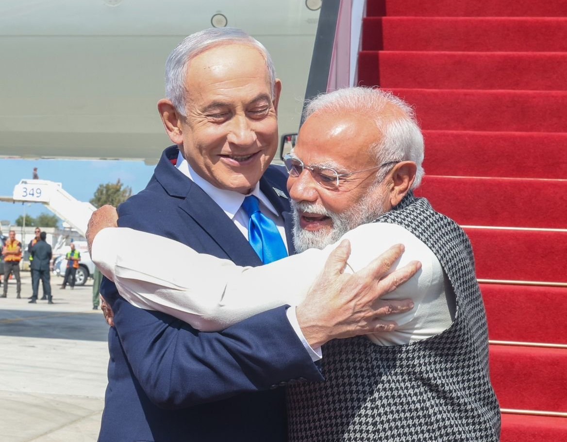 PM Narendra Modi arrived in Israel for a two-day visit, meeting PM Benjamin Netanyahu to discuss defence, technology, and bilateral cooperation.