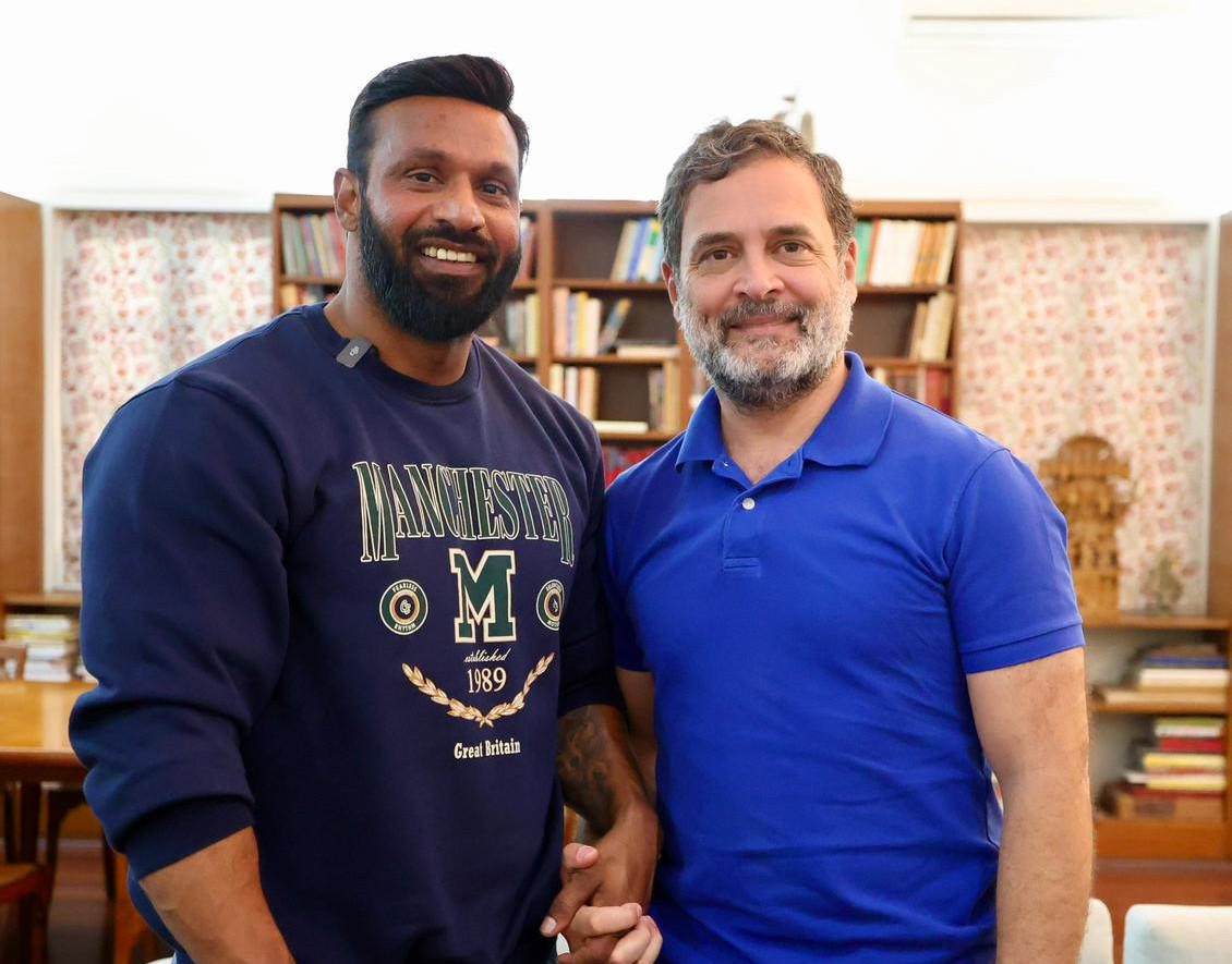 Rahul Gandhi met Uttarakhand gym owner Deepak Kumar, who protected a 70-year-old Muslim shopkeeper from Bajrang Dal activists in Kotdwar.