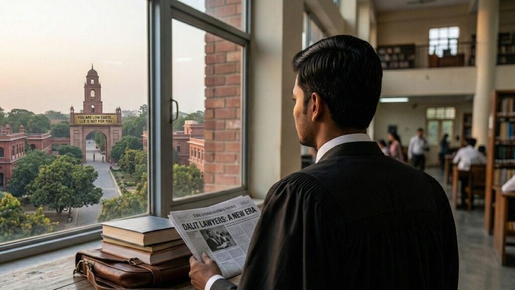 An LL.B student of Government Law College, Churu, files FIR under SC/ST Act alleging caste abuse, threats and discrimination by two professors.