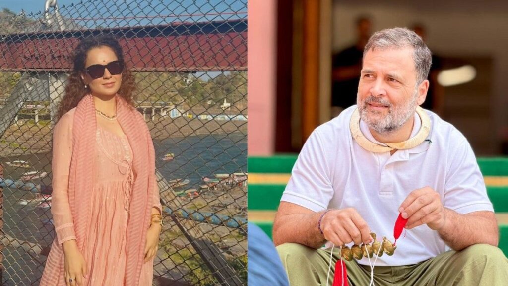 BJP MP Kangana Ranaut calls Rahul Gandhi a “tapori,” alleging his behaviour makes women uncomfortable.