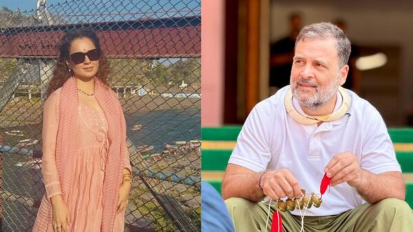 BJP MP Kangana Ranaut calls Rahul Gandhi a “tapori,” alleging his behaviour makes women uncomfortable.