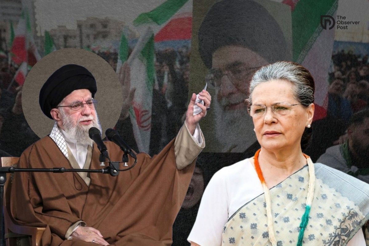 Sonia Gandhi criticises the Modi government’s silence on Iran’s Supreme Leader Ayatollah Ali Khamenei’s assassination, calling it an abdication of principle.