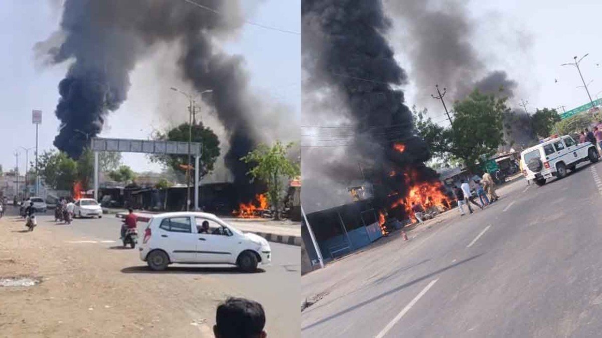 Man killed in stabbing after bike crash dispute in Dhandhuka, Ahmedabad; shops set ablaze, police arrest accused.