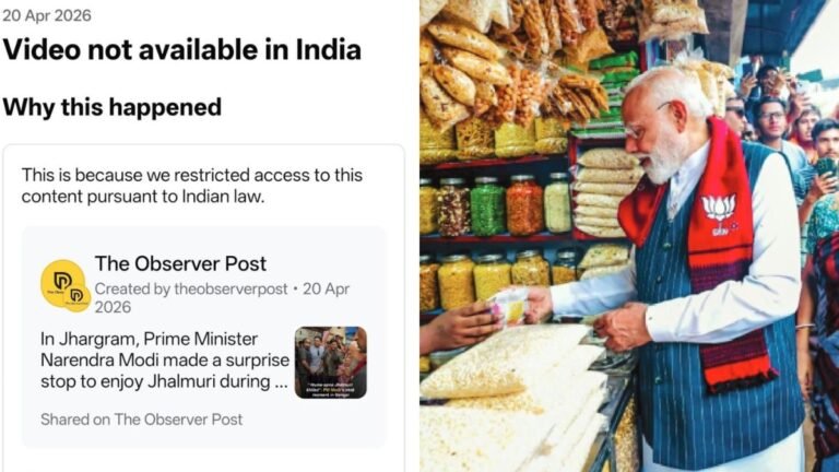 Narendra Modi Jhalmuri Video Shared by The Observer Post Restricted on Facebook, Instagram in India