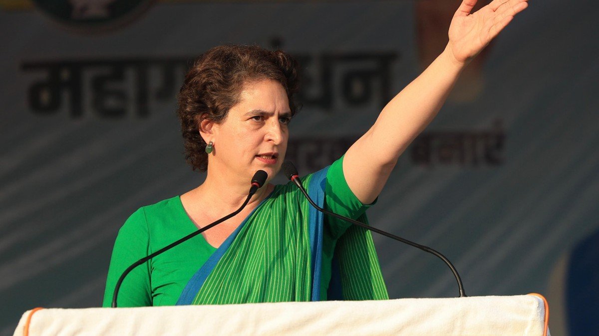 Priyanka Gandhi attacks Narendra Modi over rising LPG prices, accusing him of failing to stand up for India.