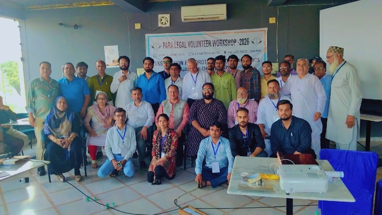 APCR Rajasthan Holds Para-Legal Volunteers Workshop in Udaipur to Promote Legal Awareness and Justice
