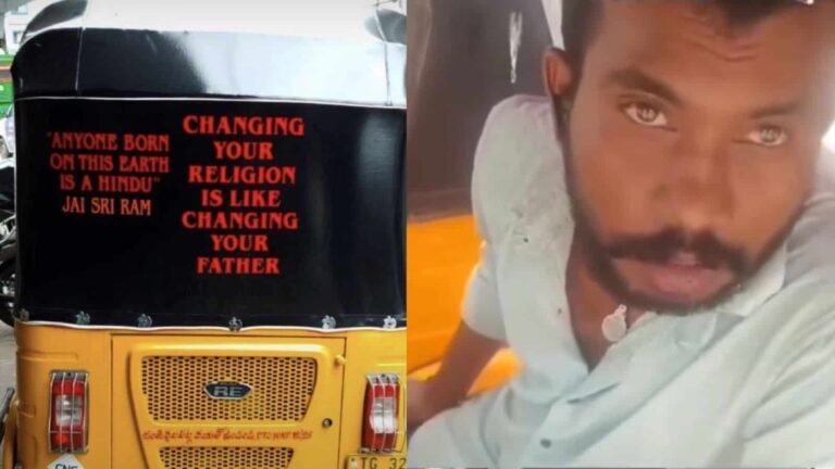 ‘Anyone Born on This Earth Is a Hindu’: Hyderabad Autorickshaw Driver’s Message Sparks Controversy; Complaint Filed, Hindutva Groups Rally in Support