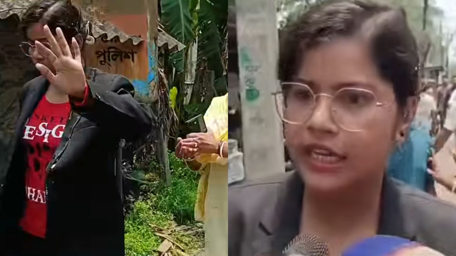 West Bengal: TMC Worker Tulika Khatoon Pelted With Eggs Outside Police Station Amid Protest Over Sujit Ray’s Arrest