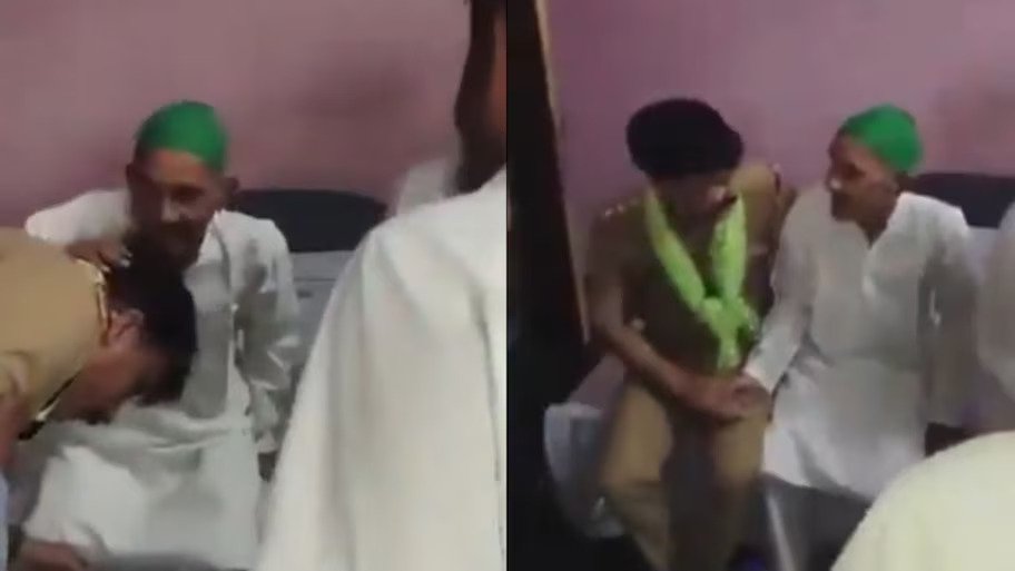 Sambhal Cop Transferred After Viral Video Purportedly Shows Him Touching Elderly Muslim Man's Feet During Chehlum
