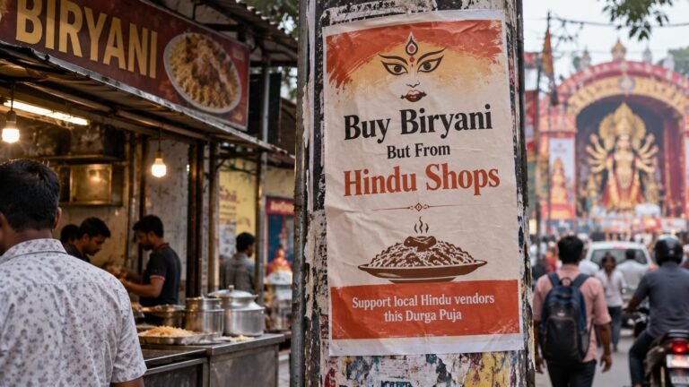 “Buy Biryani But From Hindu Shops”: RSS-Affiliated Group’s Posters Spark Row in Siliguri Ahead of Durga Puja