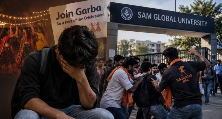“Pressured to Attend Garba, Then Beaten at the Gate”: Muslim Student Alleges Bajrang Dal Assault at Bhopal’s SAM Global University