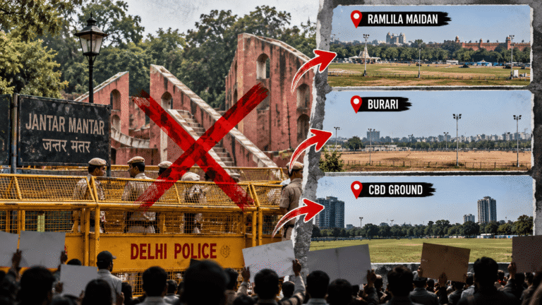 Delhi Police De-Notify Jantar Mantar as Protest Site, Name Ramlila Maidan, Burari, CBD Ground as New Venues